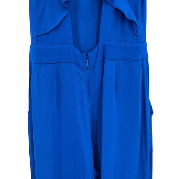 Karina Grimaldi Silvia Solid Jumpsuit Sleeveless Open Back Blue Size Small - Picture 10 of 14